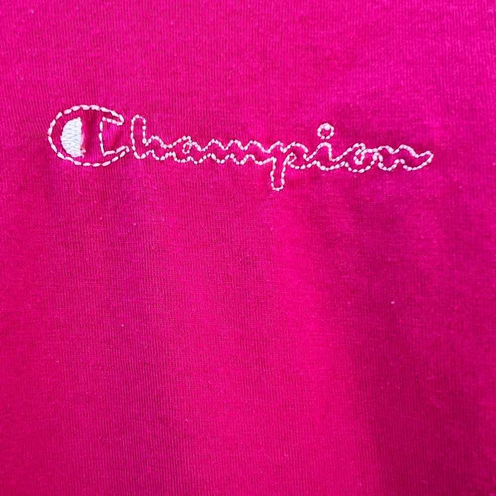 Champion Authentic Athletic Hot Pink Large Cotton Crop Short Sleeve Tee Shirt - Picture 7 of 12